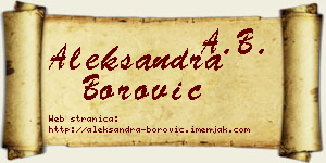 Aleksandra Borović vizit kartica